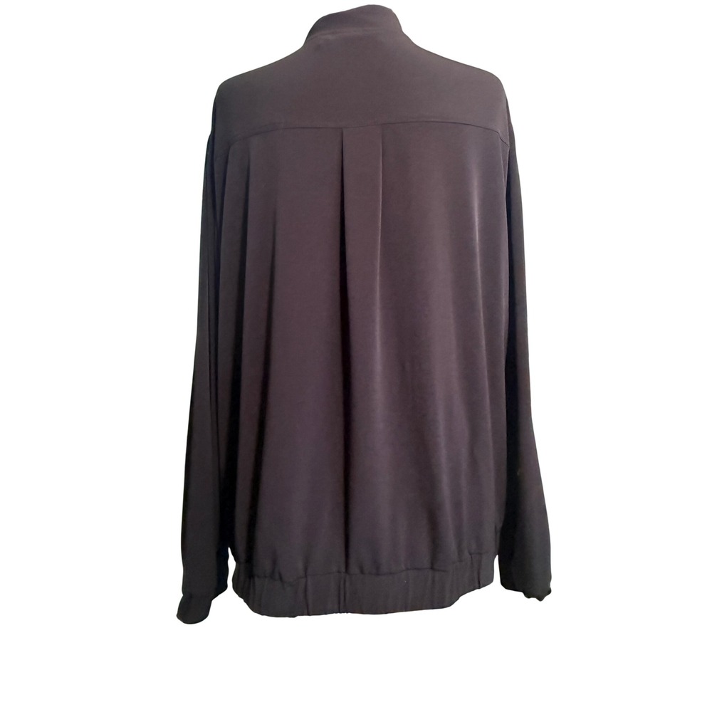 Susan Graver Black Full Zip Bomber Jacket Gold Hardware Size 1X Plus